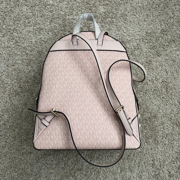 🆕NWOT Michael Kors Jaycee Large Logo Backpack • Dark Powder Blush - Picture 3 of 5
